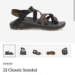 Chaco Z1 Classic Sandal with Black and Brown Straps Mens size 9/Women’s 10